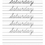 7 Days Of The Week Cursive Handwriting Worksheets Cursive