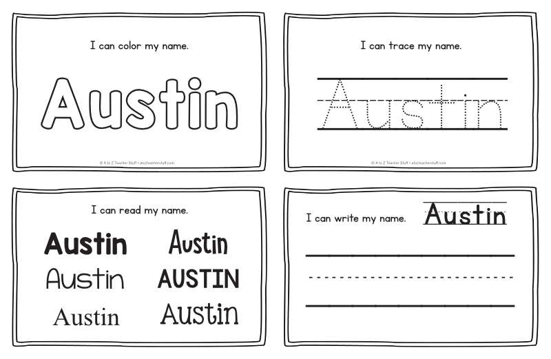 Austin Name Printables For Handwriting Practice A To Z Teacher 