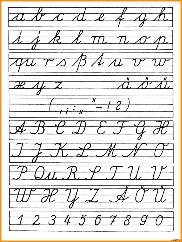 Cursive Writing Chart Printable Worksheets Download Printable Cursive 