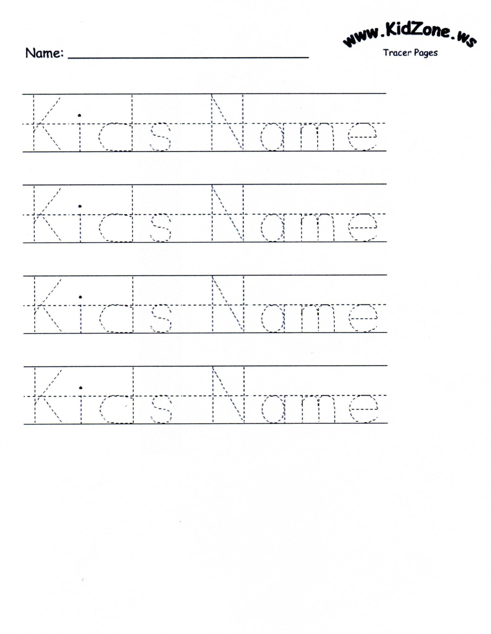 Customizable Printable Letter Pages Name Tracing Within Name Tracing