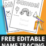 Editable Name Tracing Sheet Totschooling Toddler Preschool Kindergarten