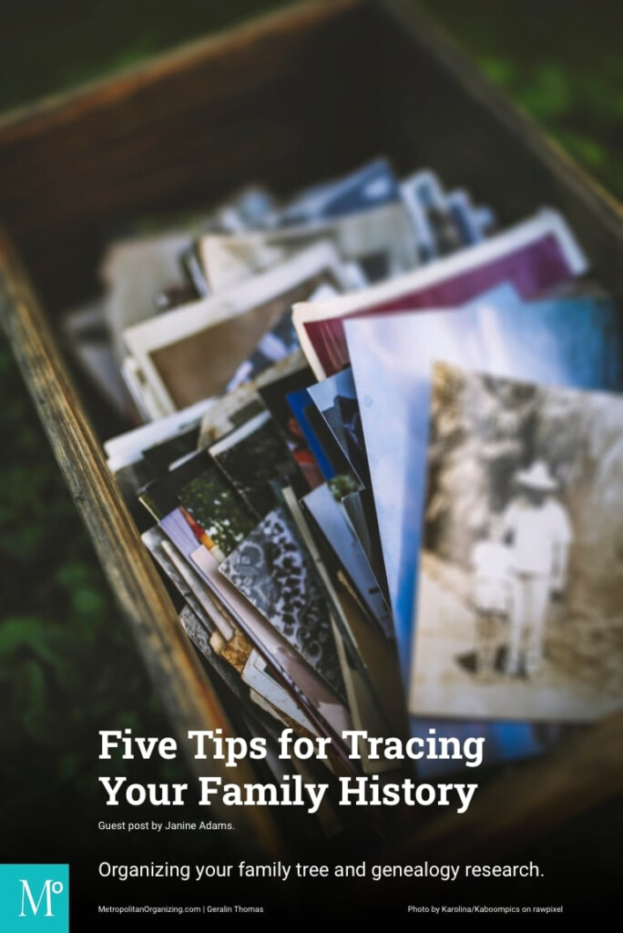 Five Tips For Tracing Your Family History Metropolitan Organizing 