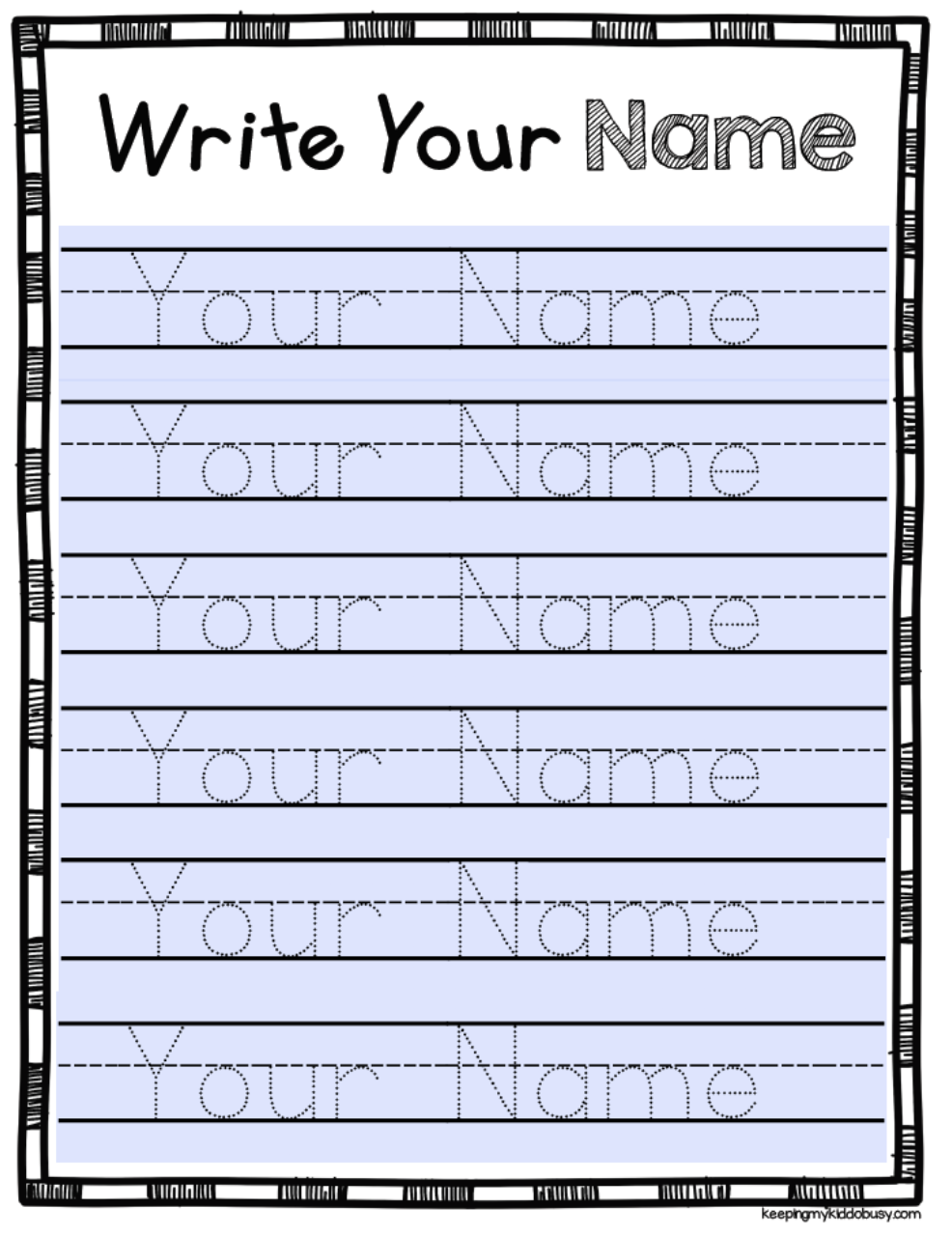 Printable Name Tracer Worksheet Single Name