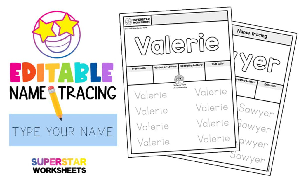 Free Name Tracing Editable Worksheet Printable Form Templates And Letter