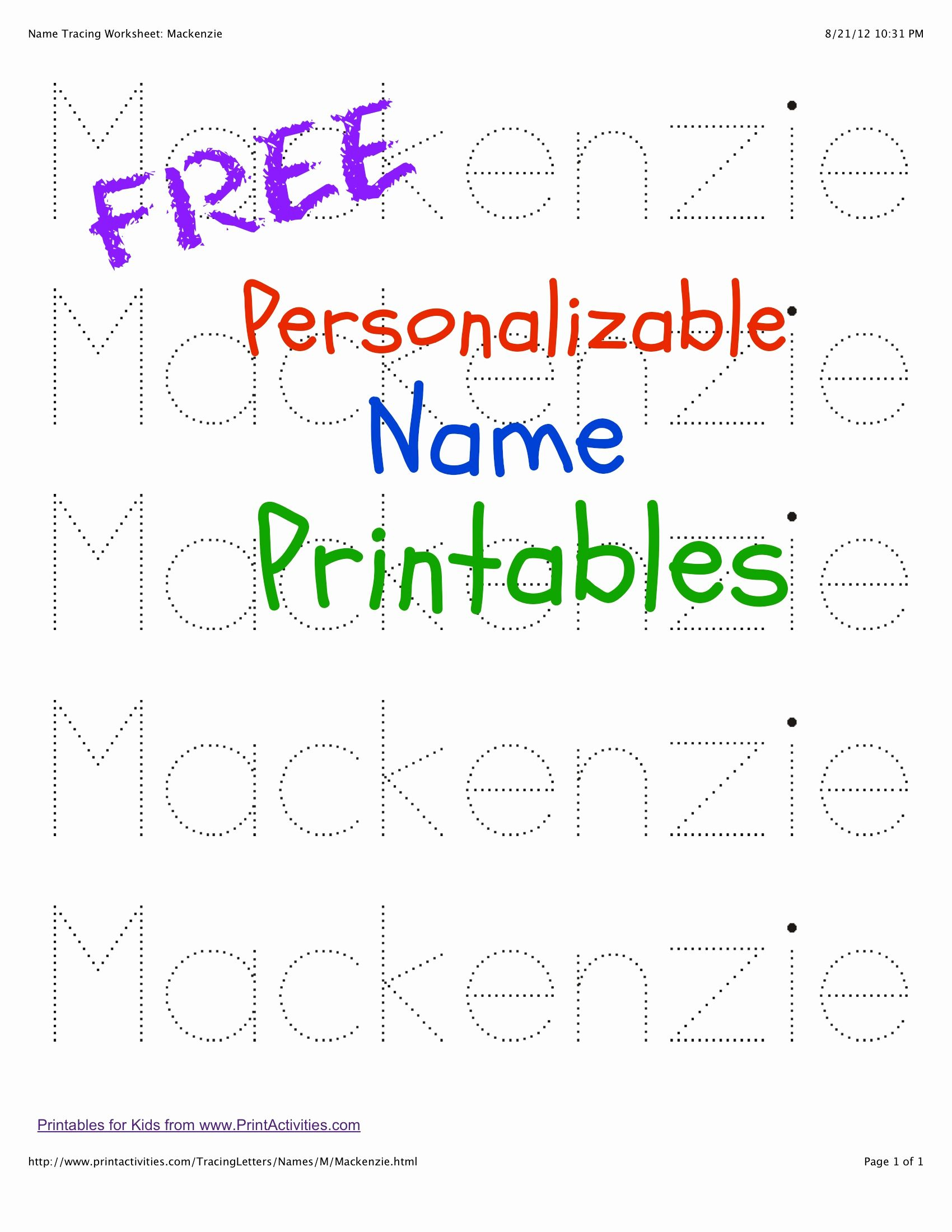 Free Name Tracing Worksheet Generator Dot To Dot Name Tracing Website