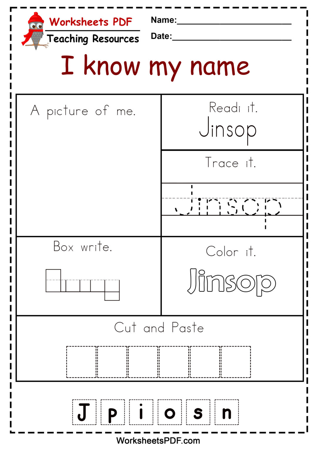 Free Name Tracing Worksheets For Preschool Free Printables Name