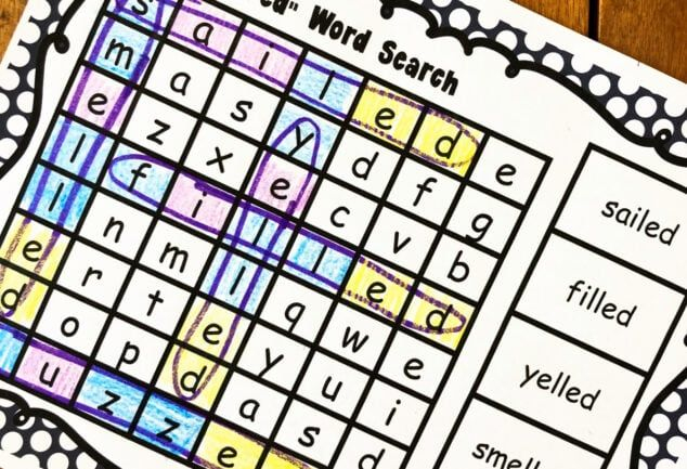 FREE Printable Ed Endings Worksheets Consonant Blends Activities 