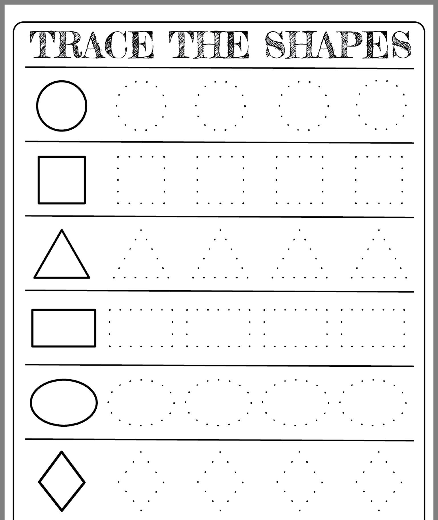 Free Printable Tracing Shapes Worksheets Name Tracing Generator Free