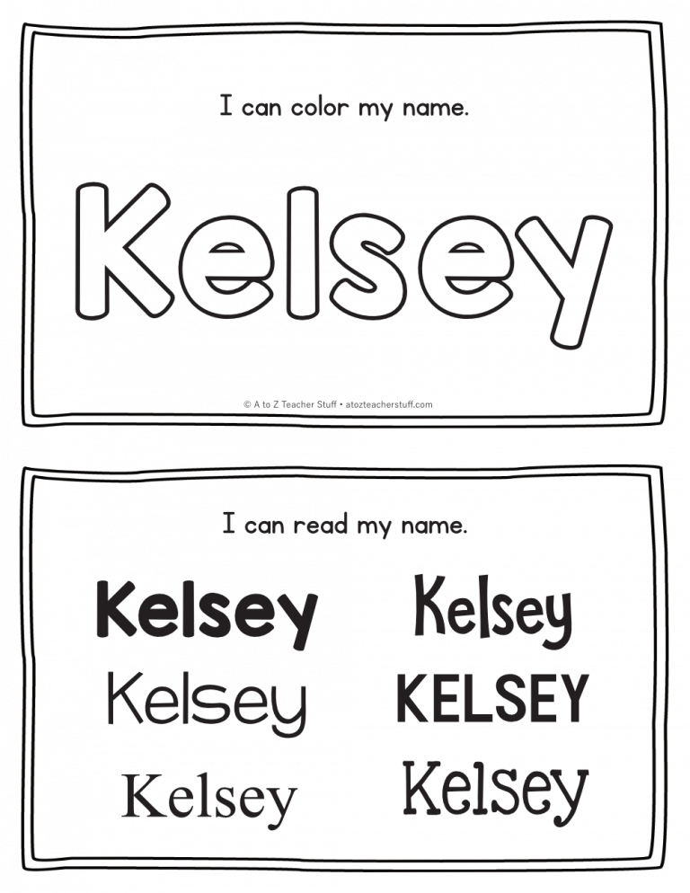Kelsey Name Printables For Handwriting Practice A To Z Teacher 