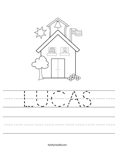 LUCAS Worksheet Twisty Noodle I Love School Preschool Names