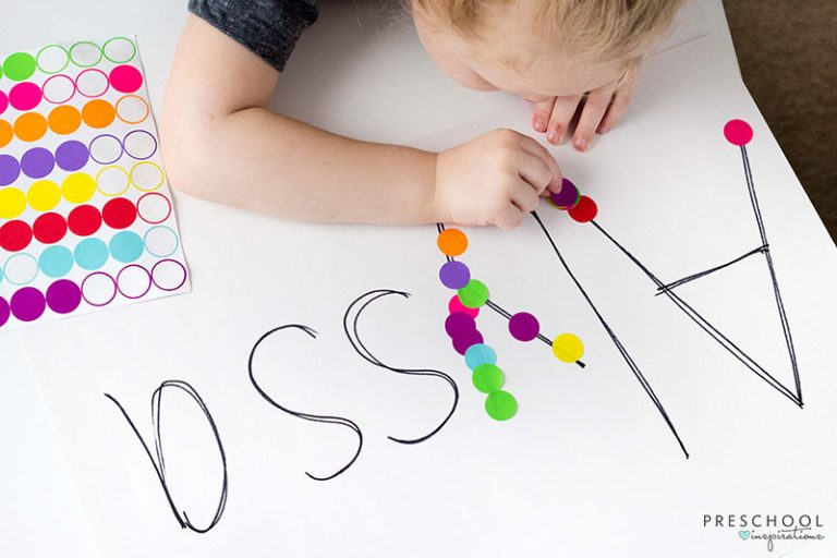 Rainbow Name Tracing Activity Preschool Inspirations