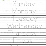 Sight Word Tracing Worksheets Name Tracing Generator Free Days Of The