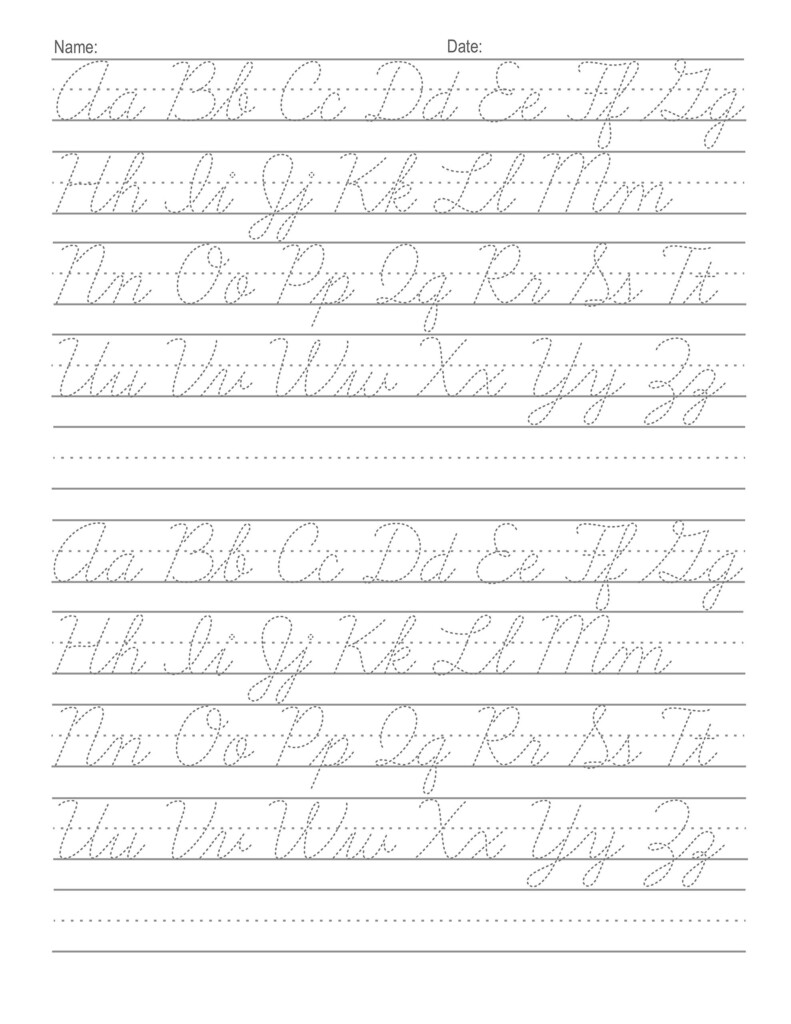 Tracing Cursive Letters Worksheets Pdf Dot To Dot Name Tracing Website