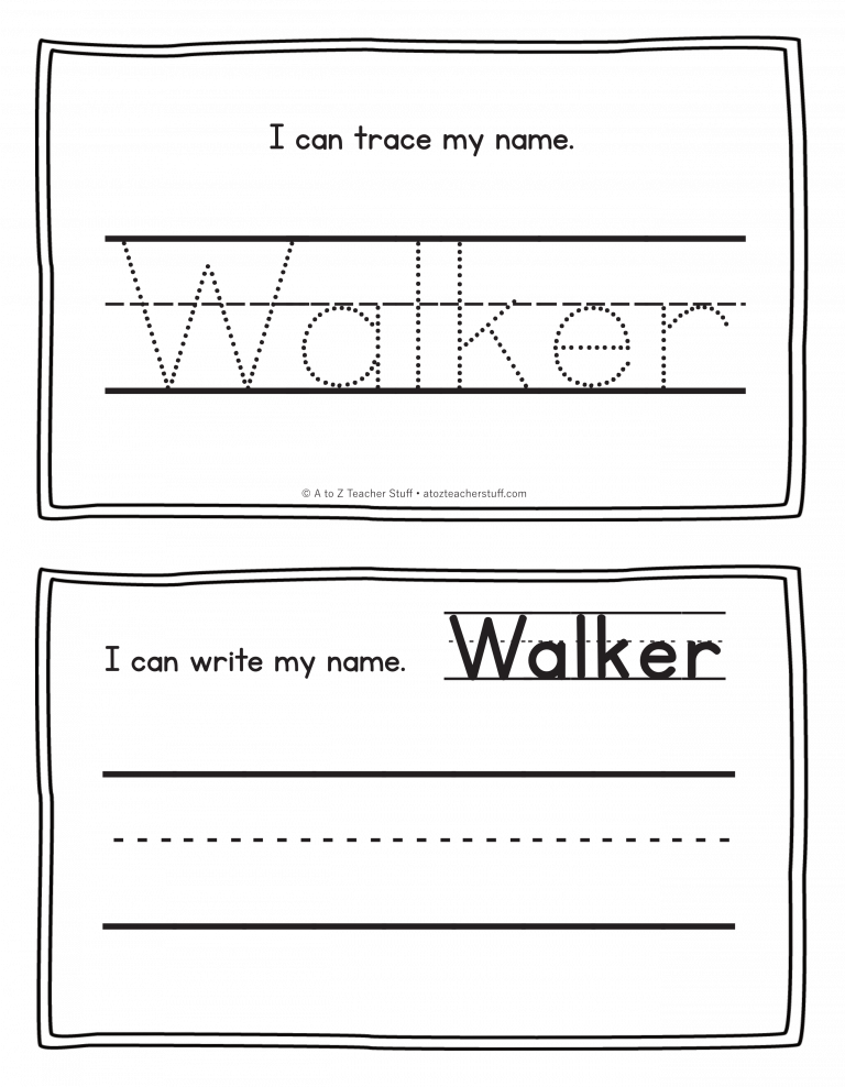 Walker Name Printables For Handwriting Practice A To Z Teacher 